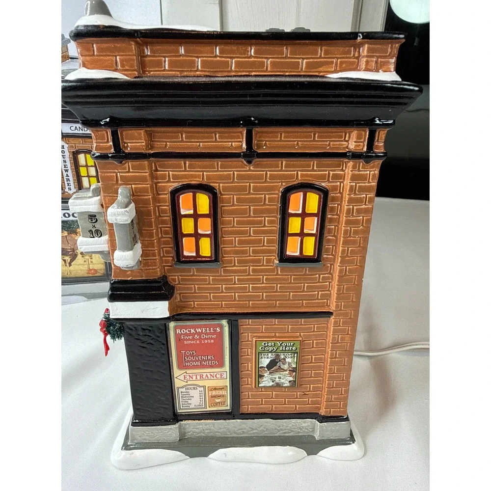 Dept 56 Snow Village Rockwell's 5 & 10 Saturday Evening Post 6000637 Boxed